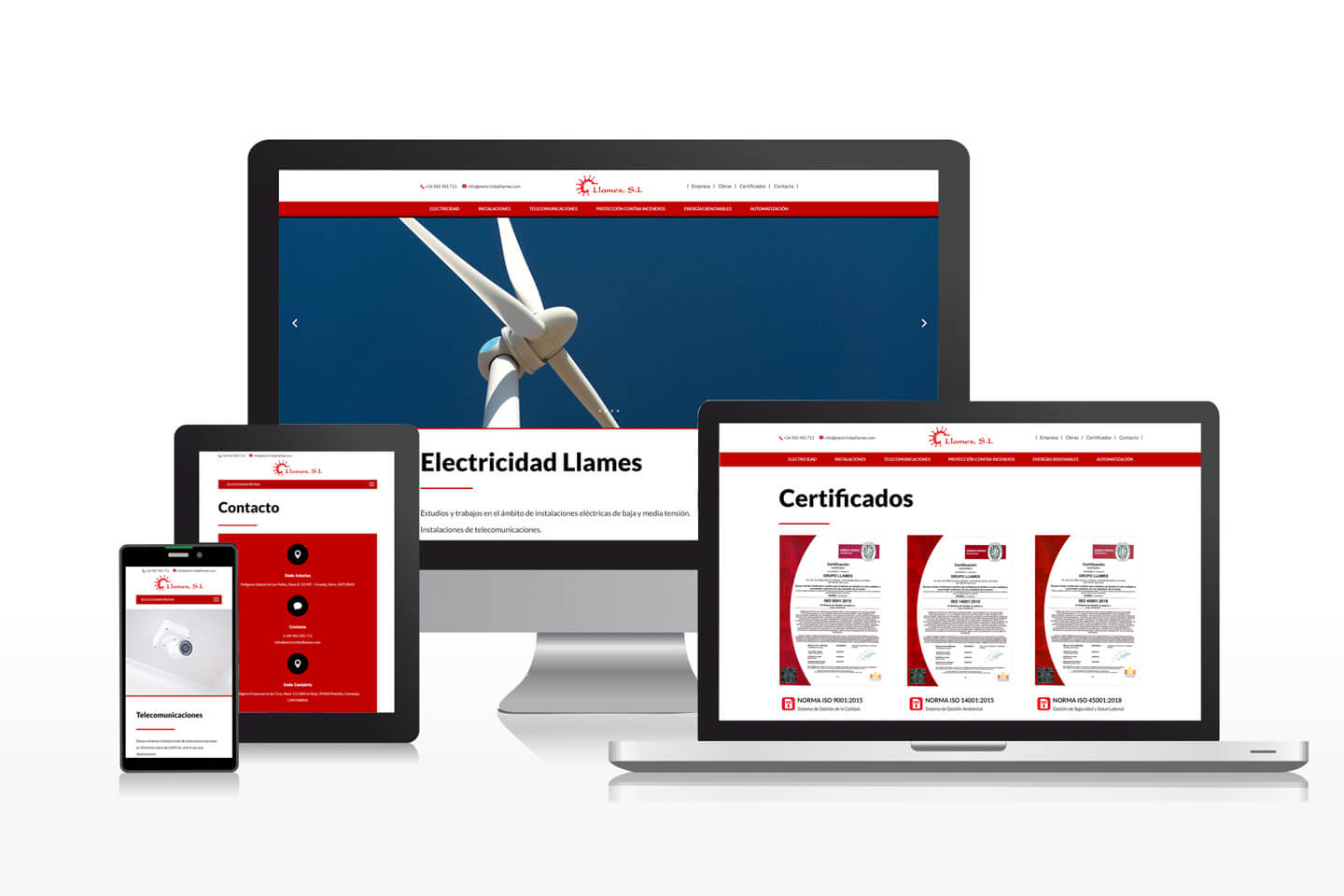 Diseño de página web para empresa de electricidad