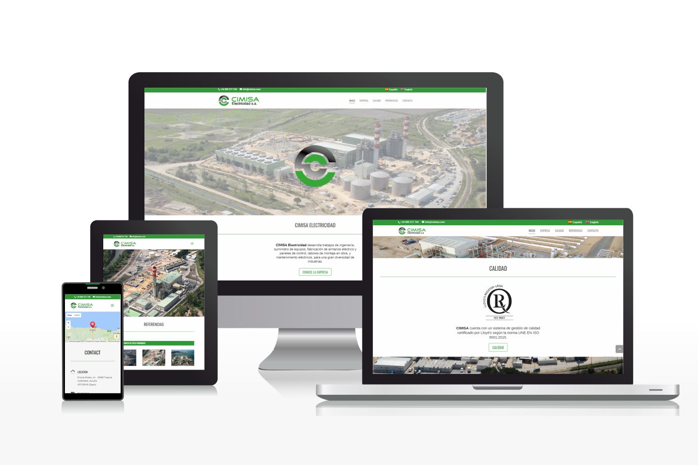 Diseño de página web multilingüe para empresa de electricidad