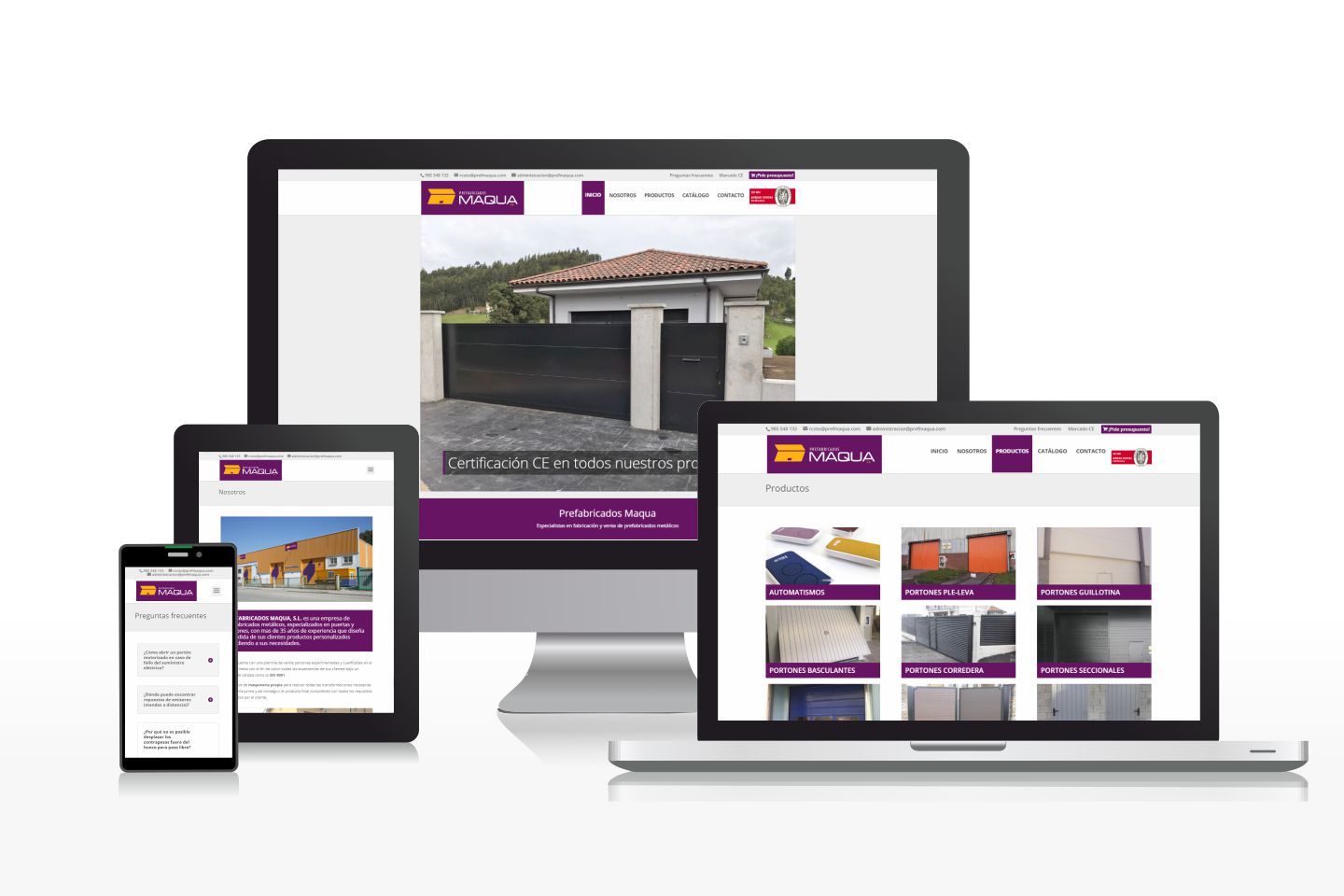 Diseño de página web y catálogo virtual para empresa de prefabricados