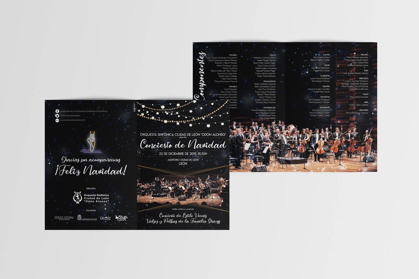 Diseño de programa de mano para concierto de navidad