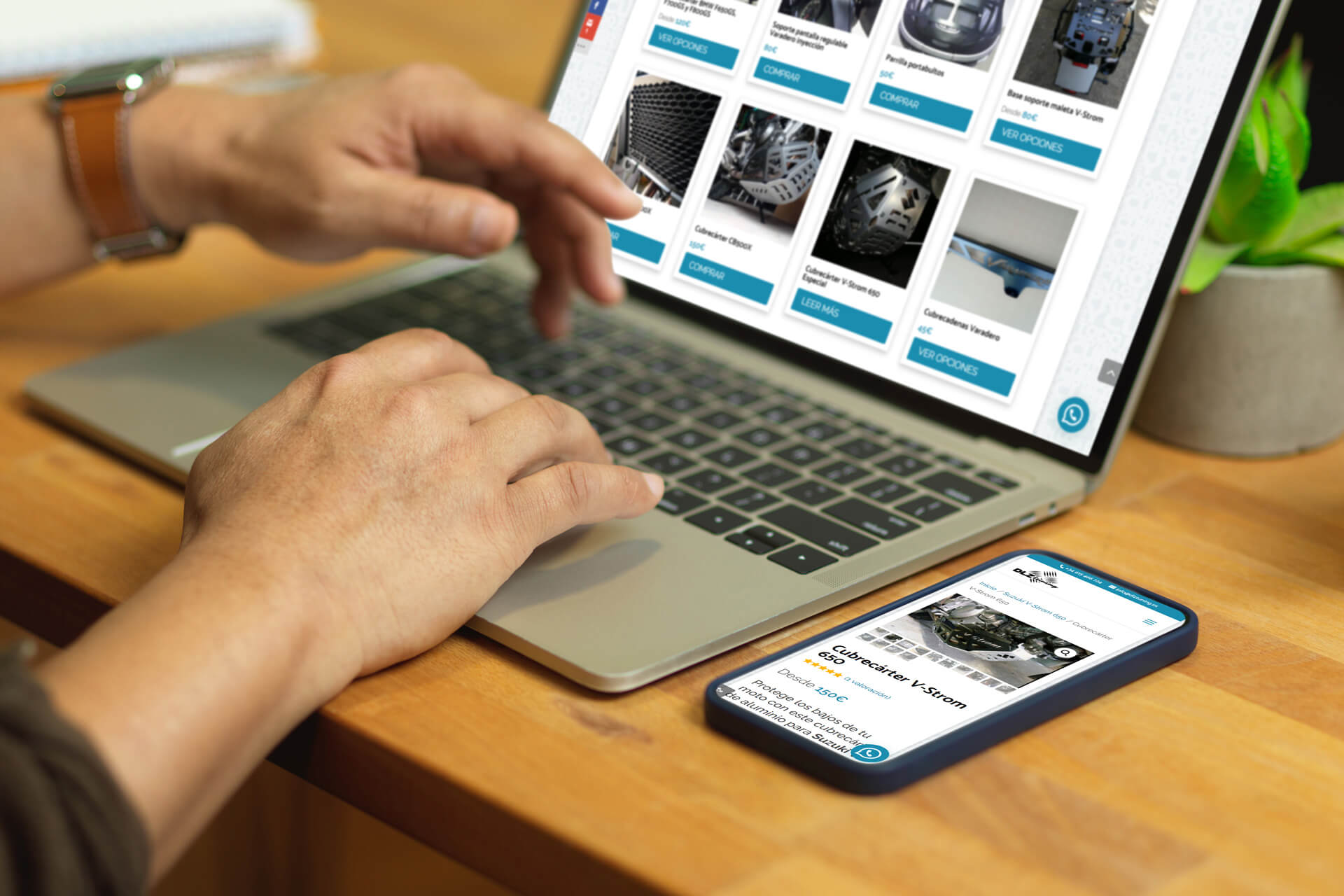 Motorcycle accesories online shop redesing and SEO positioning