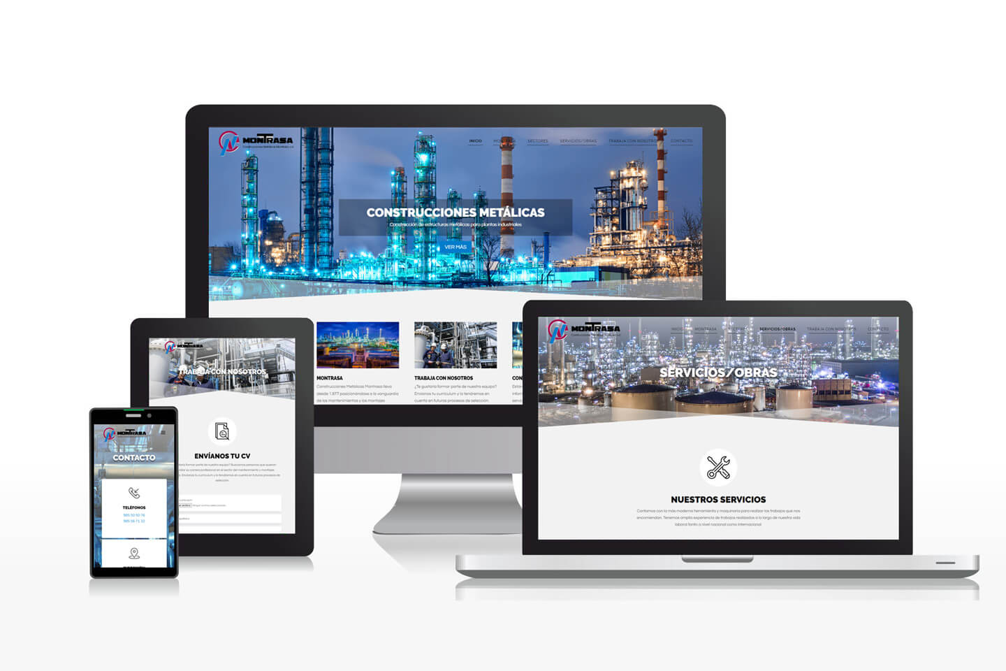 Diseño de página web para empresa de construcciones metálicas
