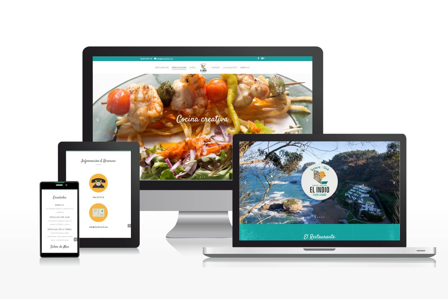 Diseño de página web all-in-one para restaurante, con carta editable